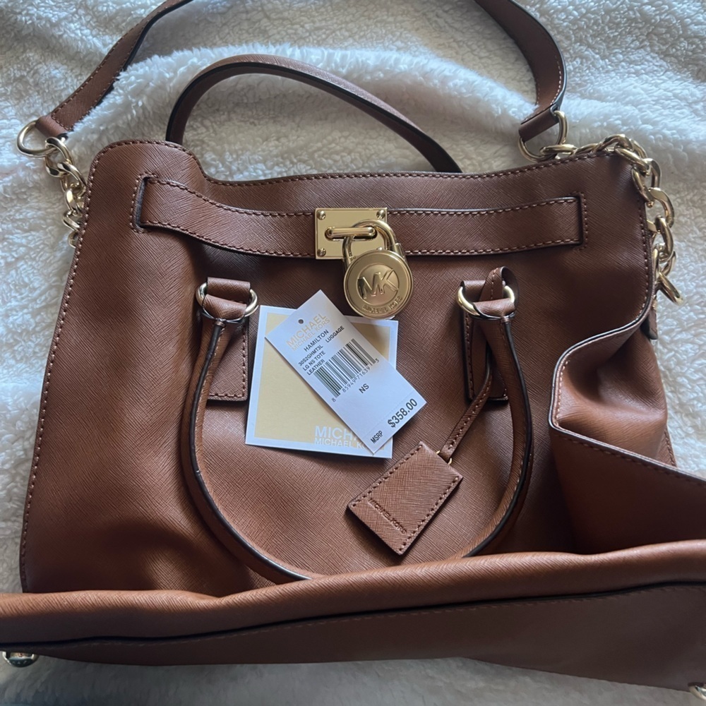 Michael Kors Hamilton Brown Bag - Picture 2 of 6